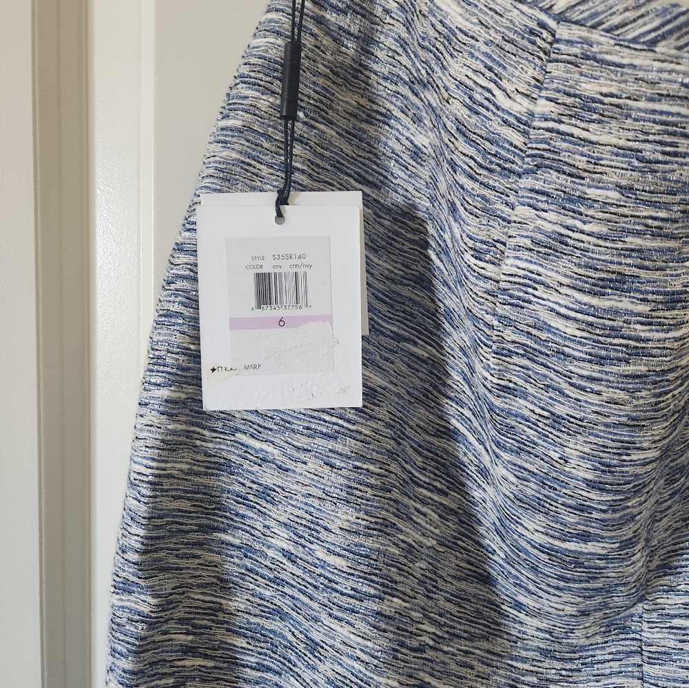 Calvin Klein Gray/Blue Tweed Women's Skirt Suit Set - Picture 7 of 7